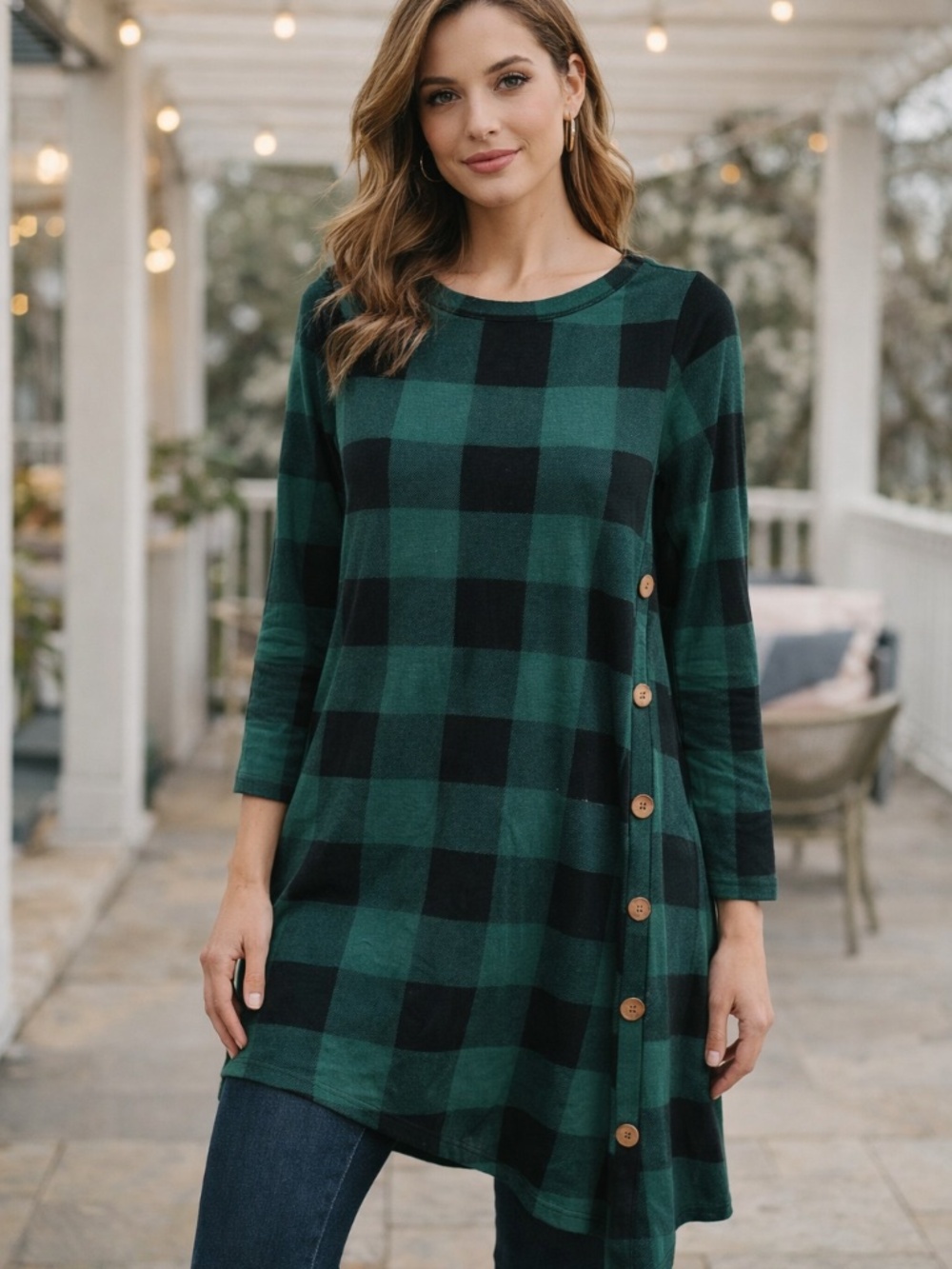 KORSIS Women's Green Long Sleeve T Shirt Tunic Dress Size S NWT